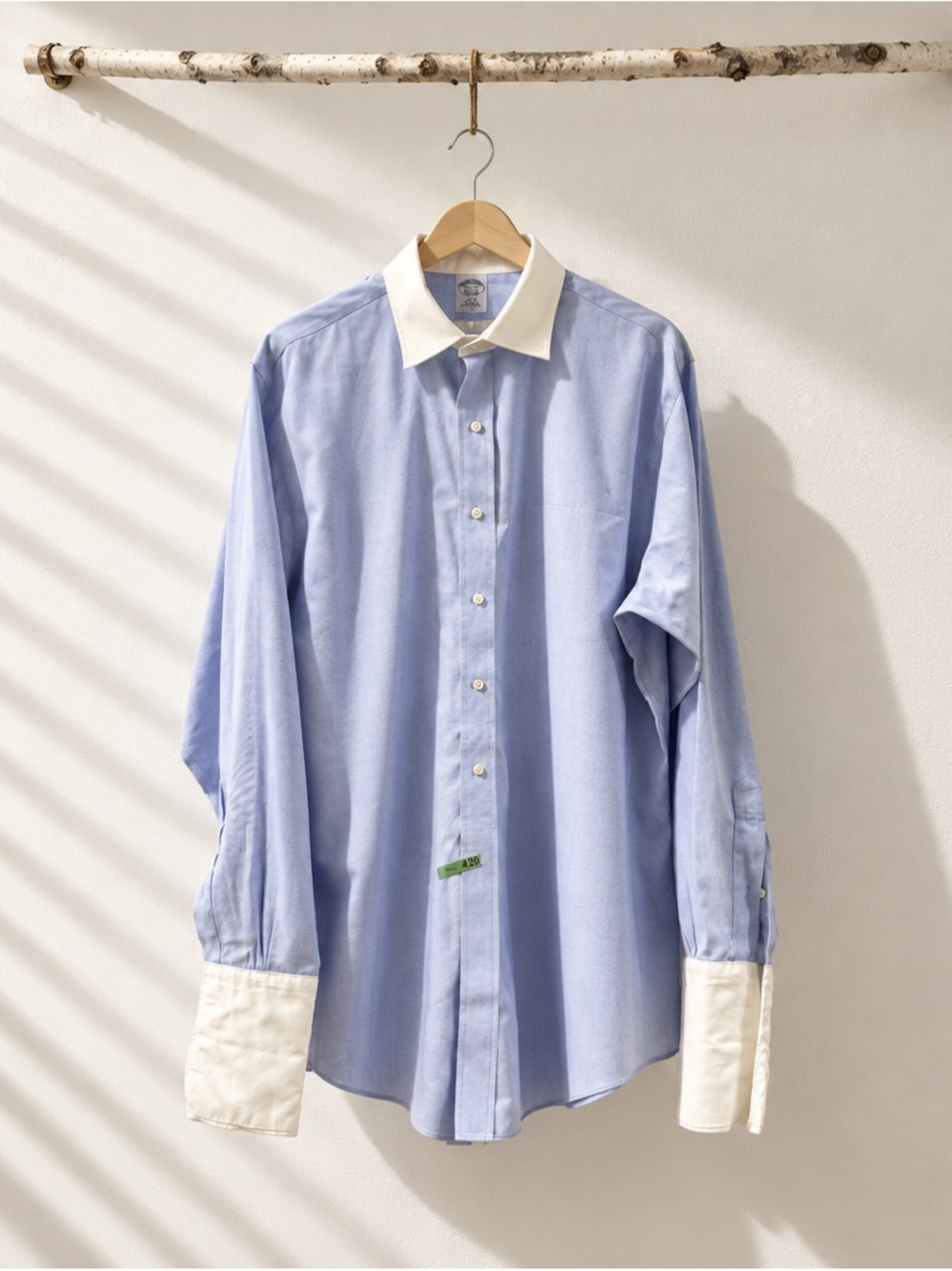 Brooks Brothers Slim fit Light Blue Contrast-Collar Men's Dress Shirt